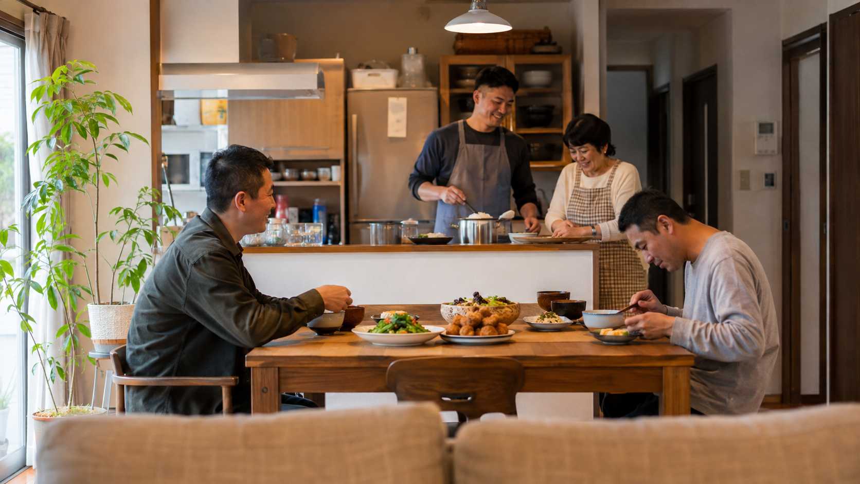 共同生活援助での食卓の様子