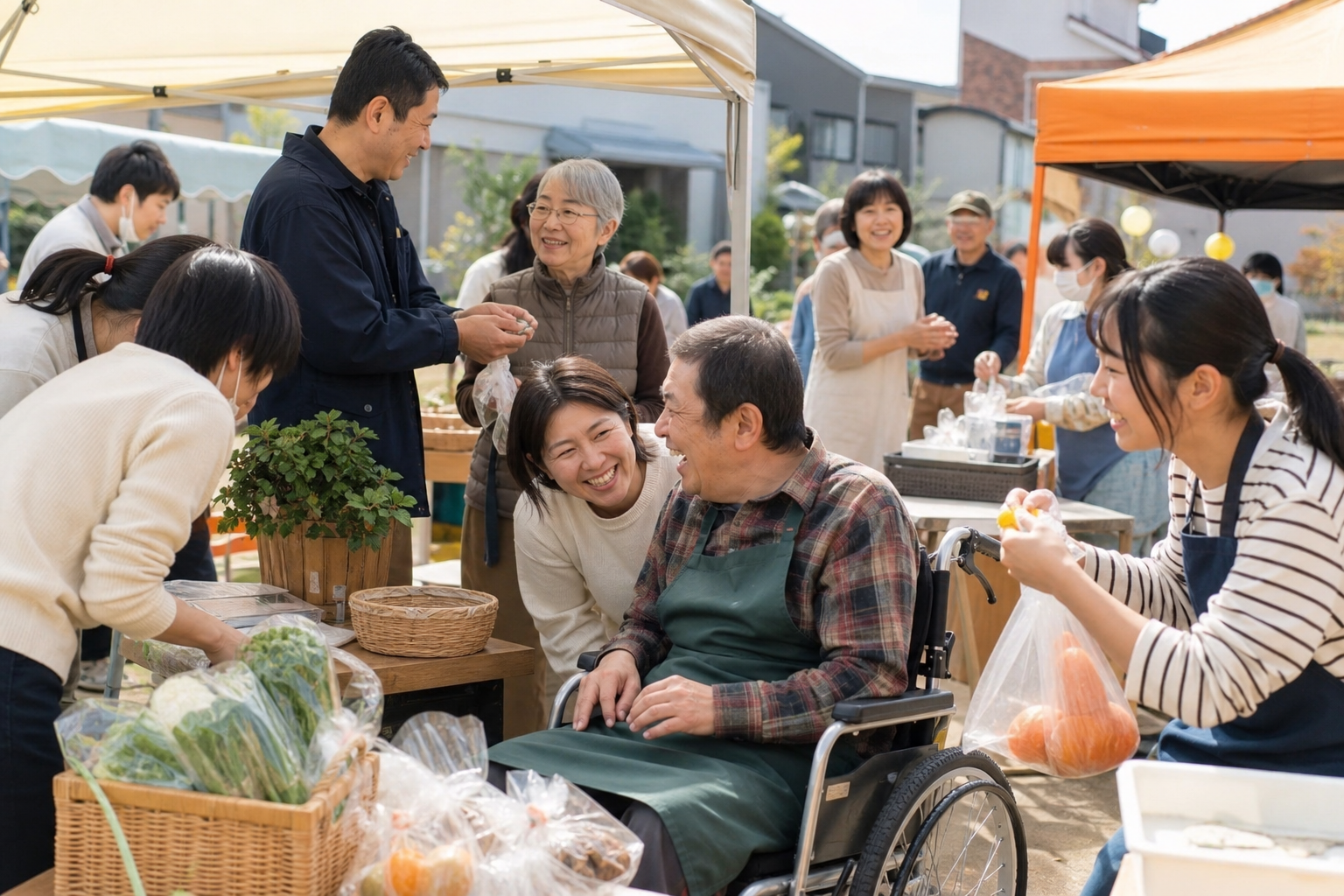 商品を丁寧に扱う仕事の様子